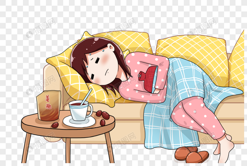 Girl With Dysmenorrhea PNG Image Free Download And Clipart Image For ...